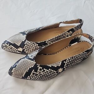 Avellini Flats | Snake Print | Slingback Shoes Sz 5.5